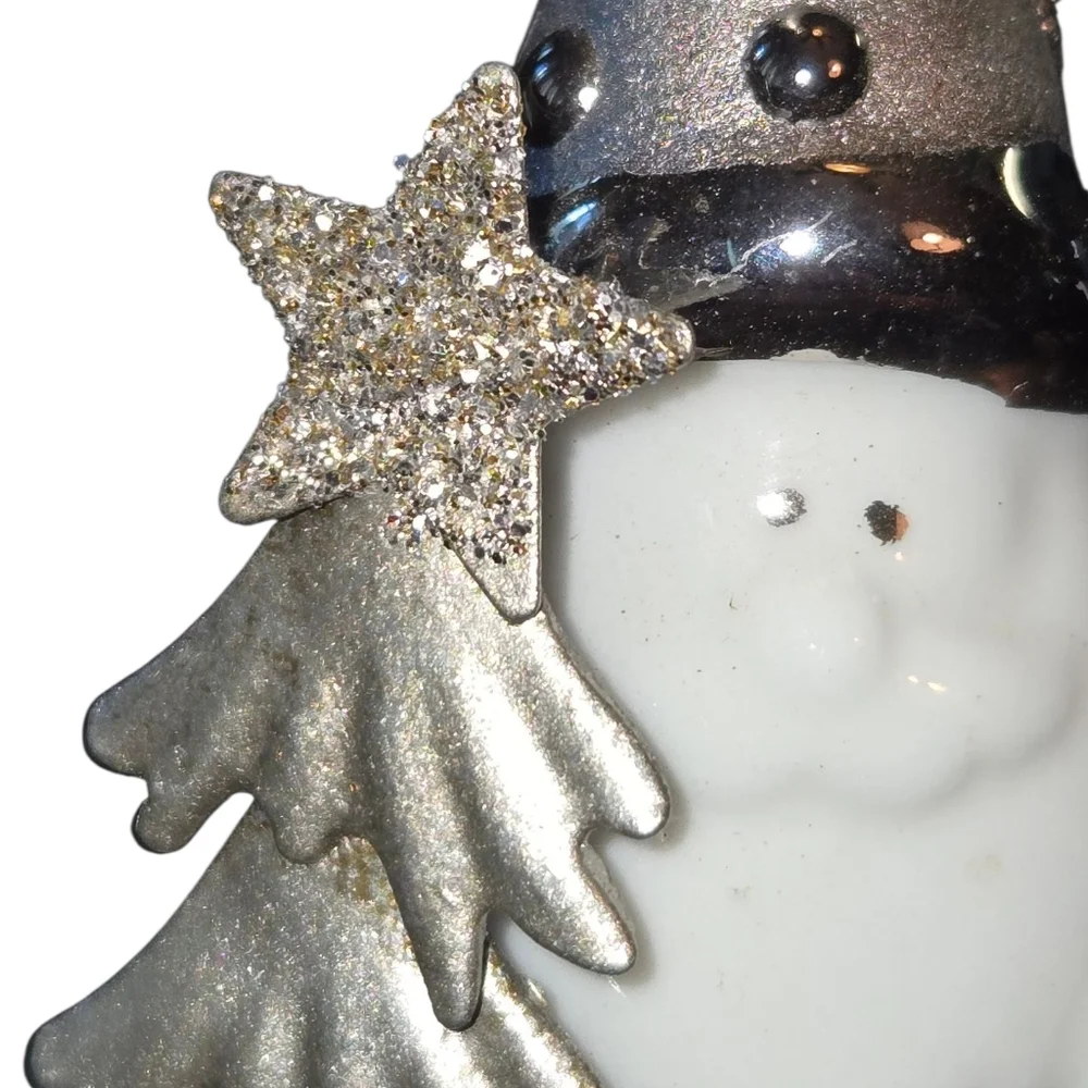 Pier 1 Imports Santa Père Noël White & Silver Tone Santa With Box 4